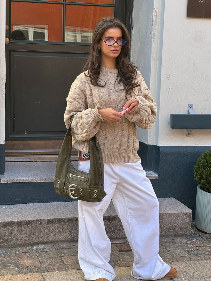 Ayla buckle skuldertaske - Grøn