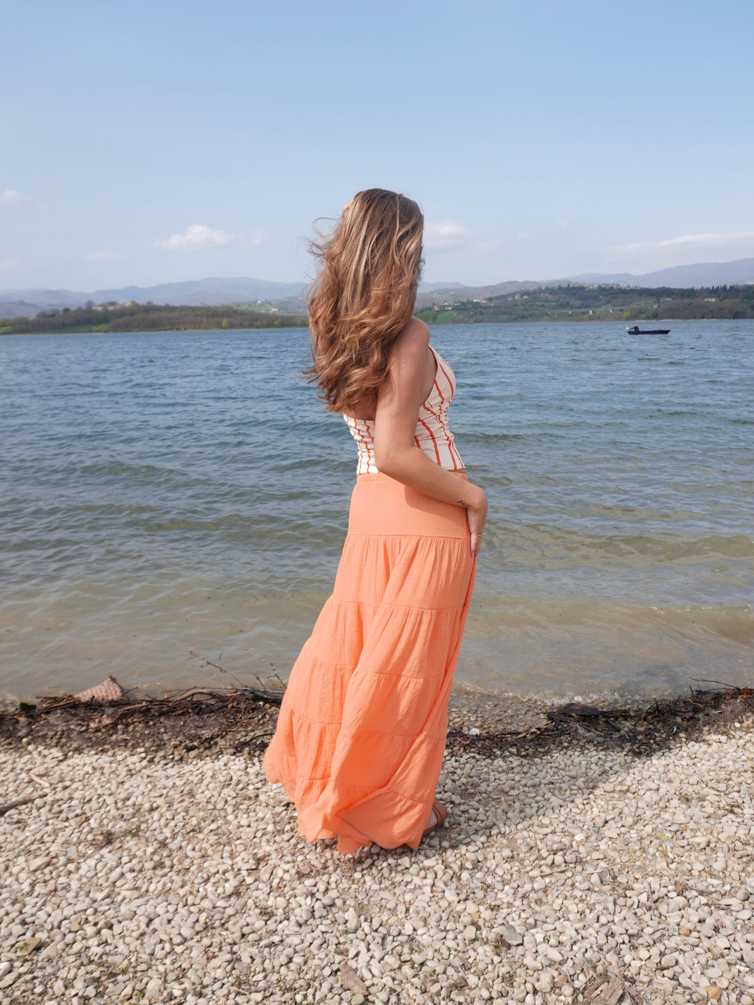 Emilia maxi nederdel - Orange