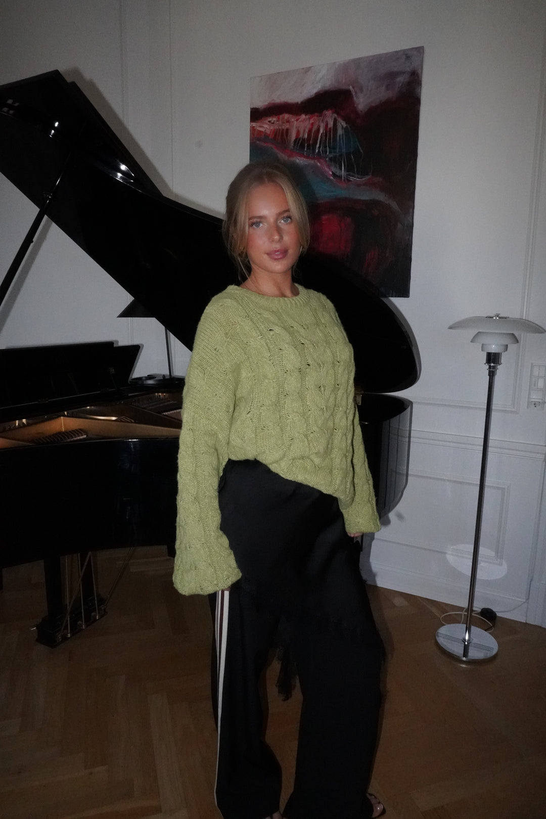 Anora chunky striktrøje - Limegrøn