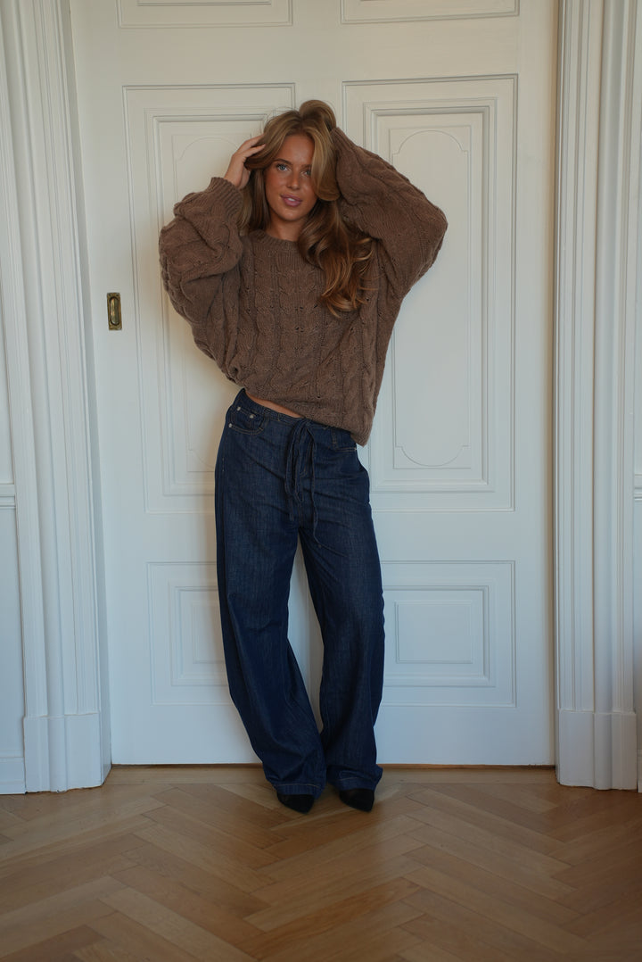 Anora chunky striktrøje - Brun