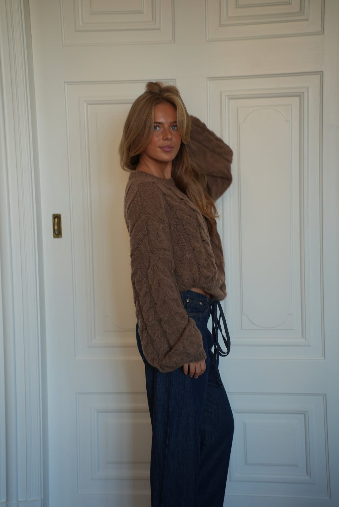 Anora chunky striktrøje - Brun