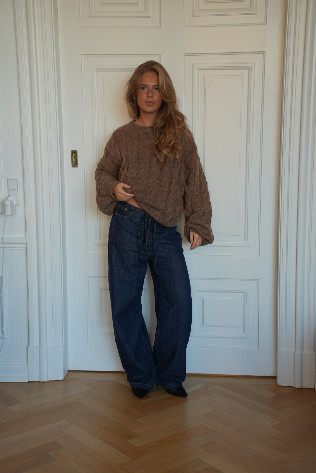 Anora chunky striktrøje - Brun