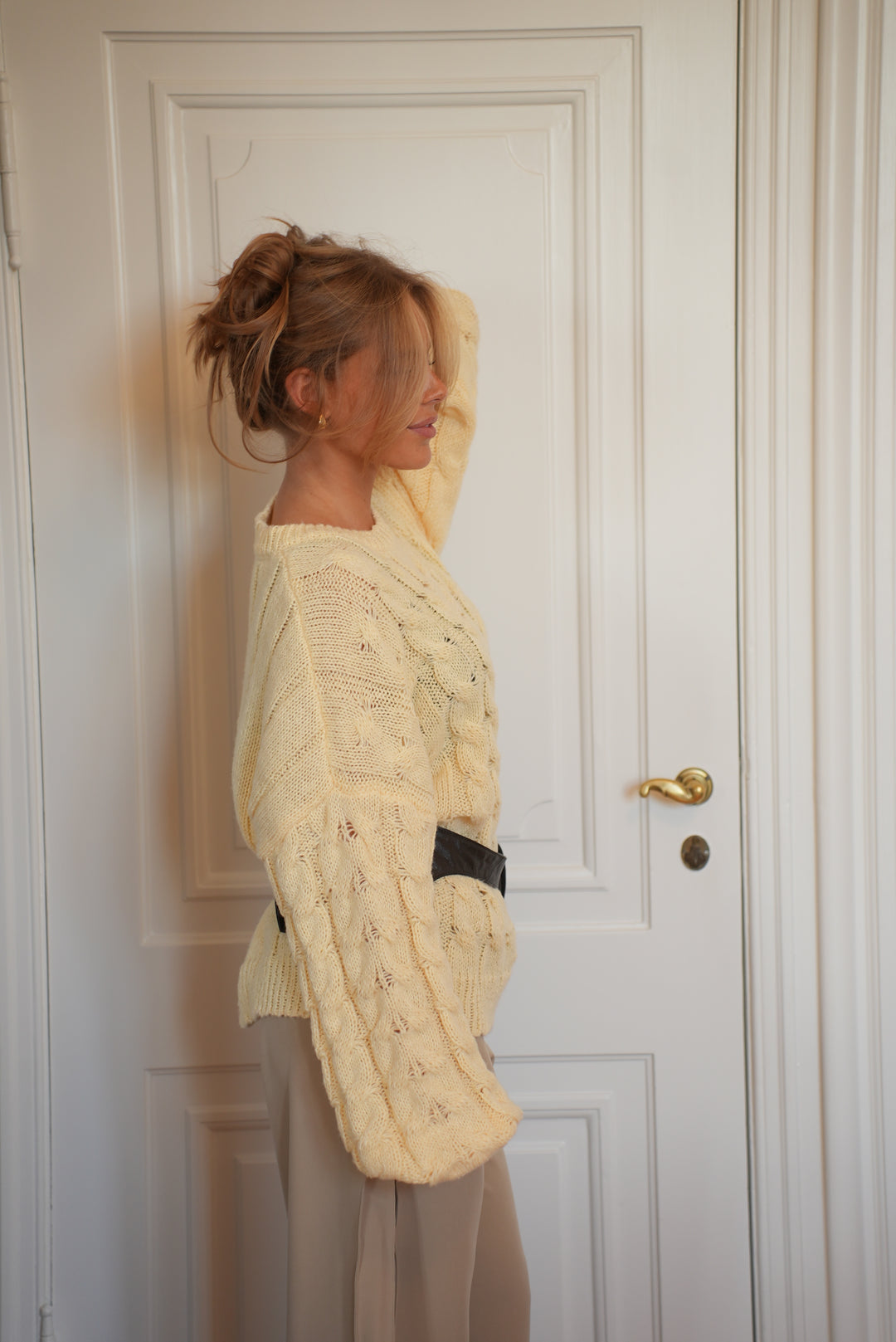 Anora chunky striktrøje - Lysegul