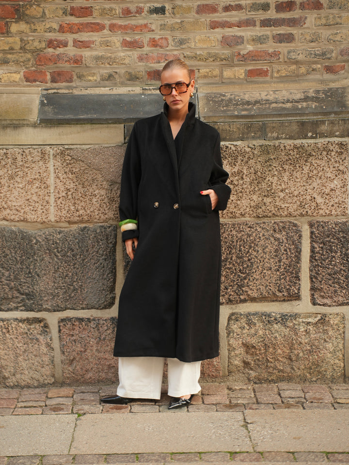 Kelly lang frakke - Sort