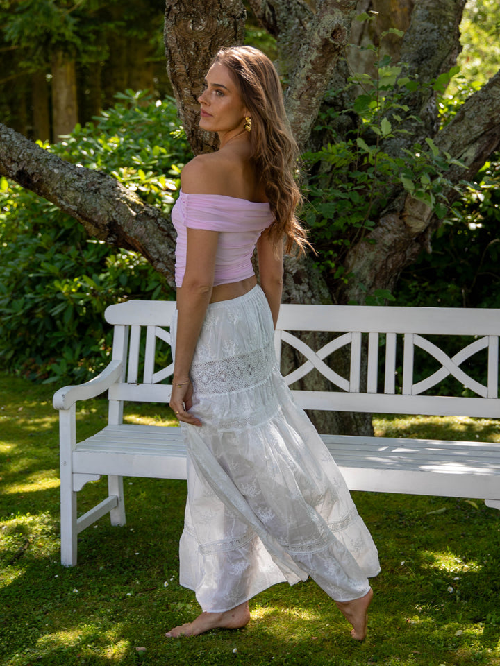 Kaya blonde maxi nederdel - Hvid
