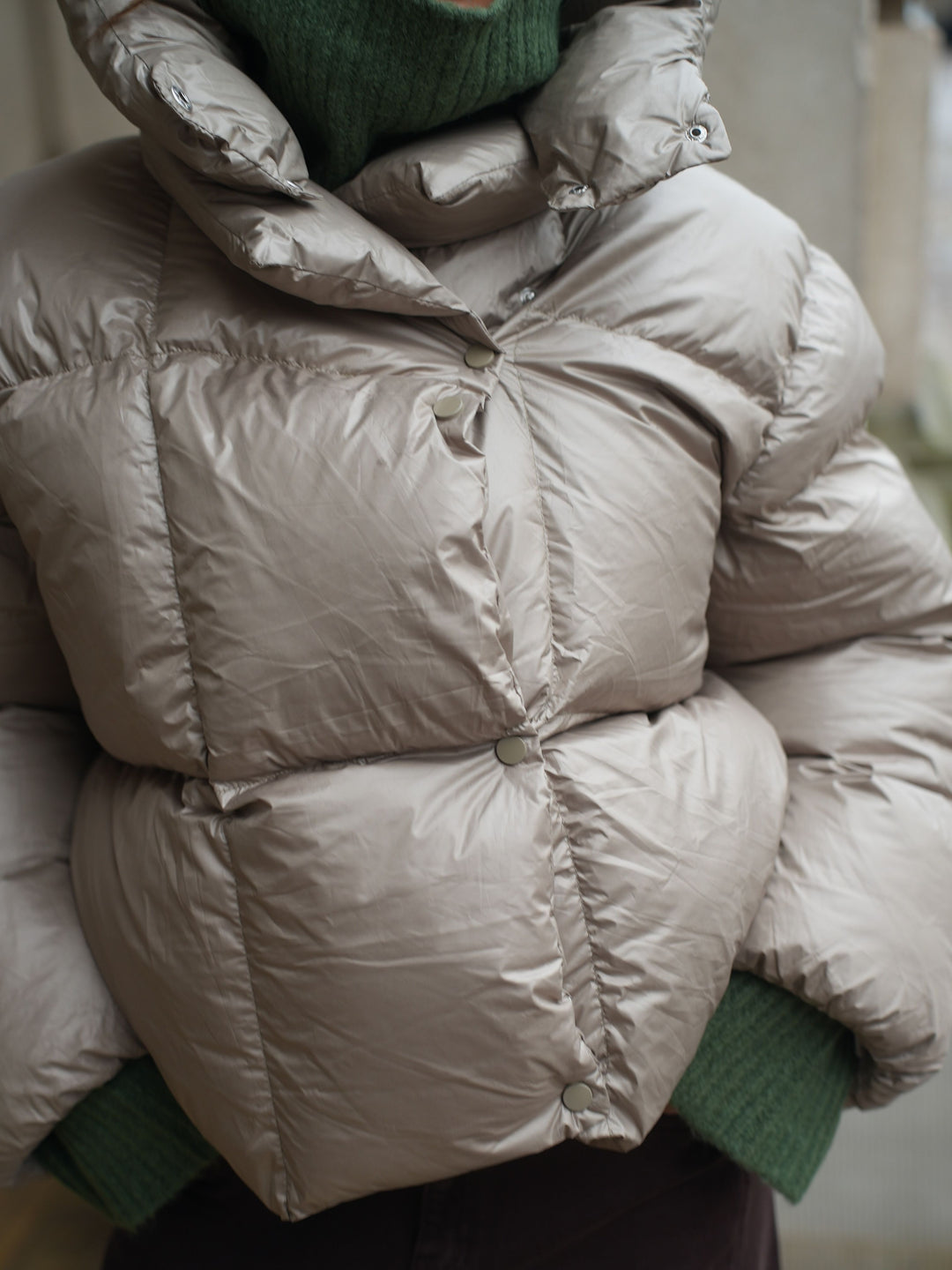 Ellinor puffer jakke - Sage