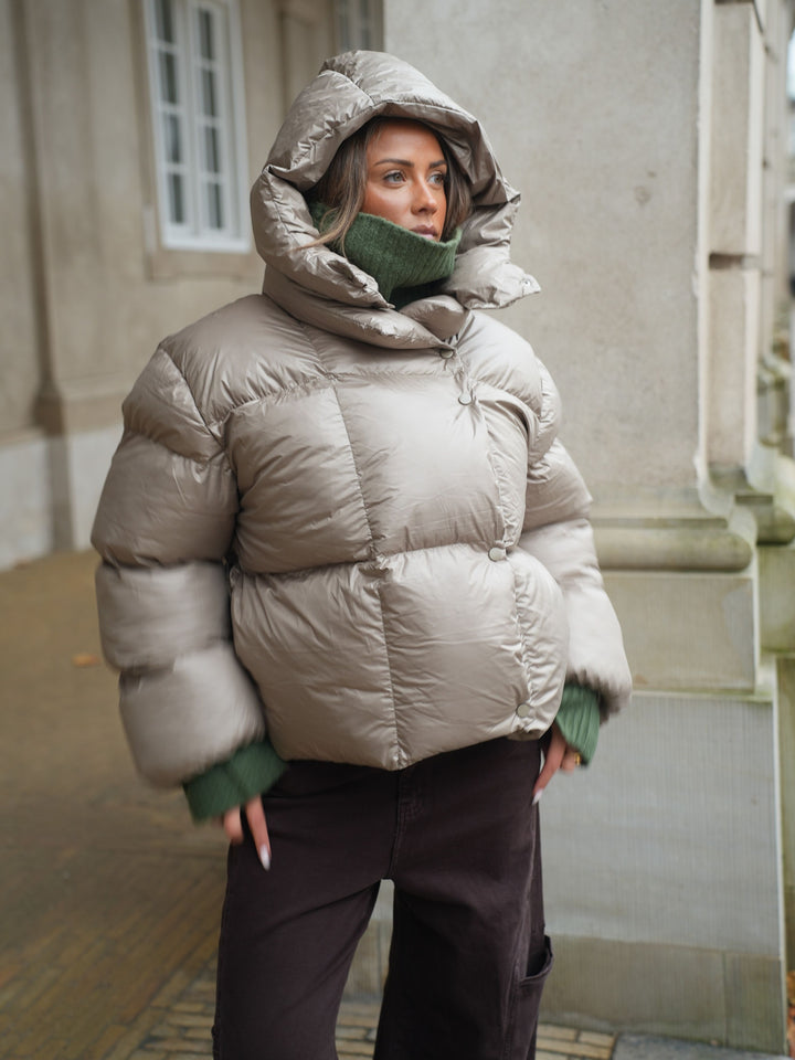 Ellinor puffer jakke - Sage