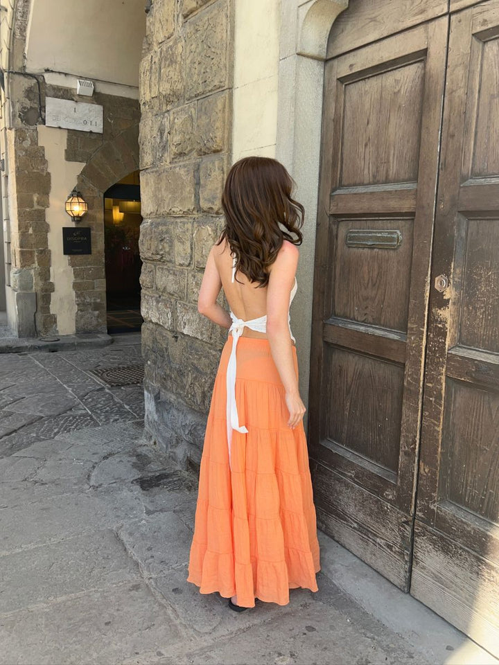 Emilia maxi nederdel - Orange