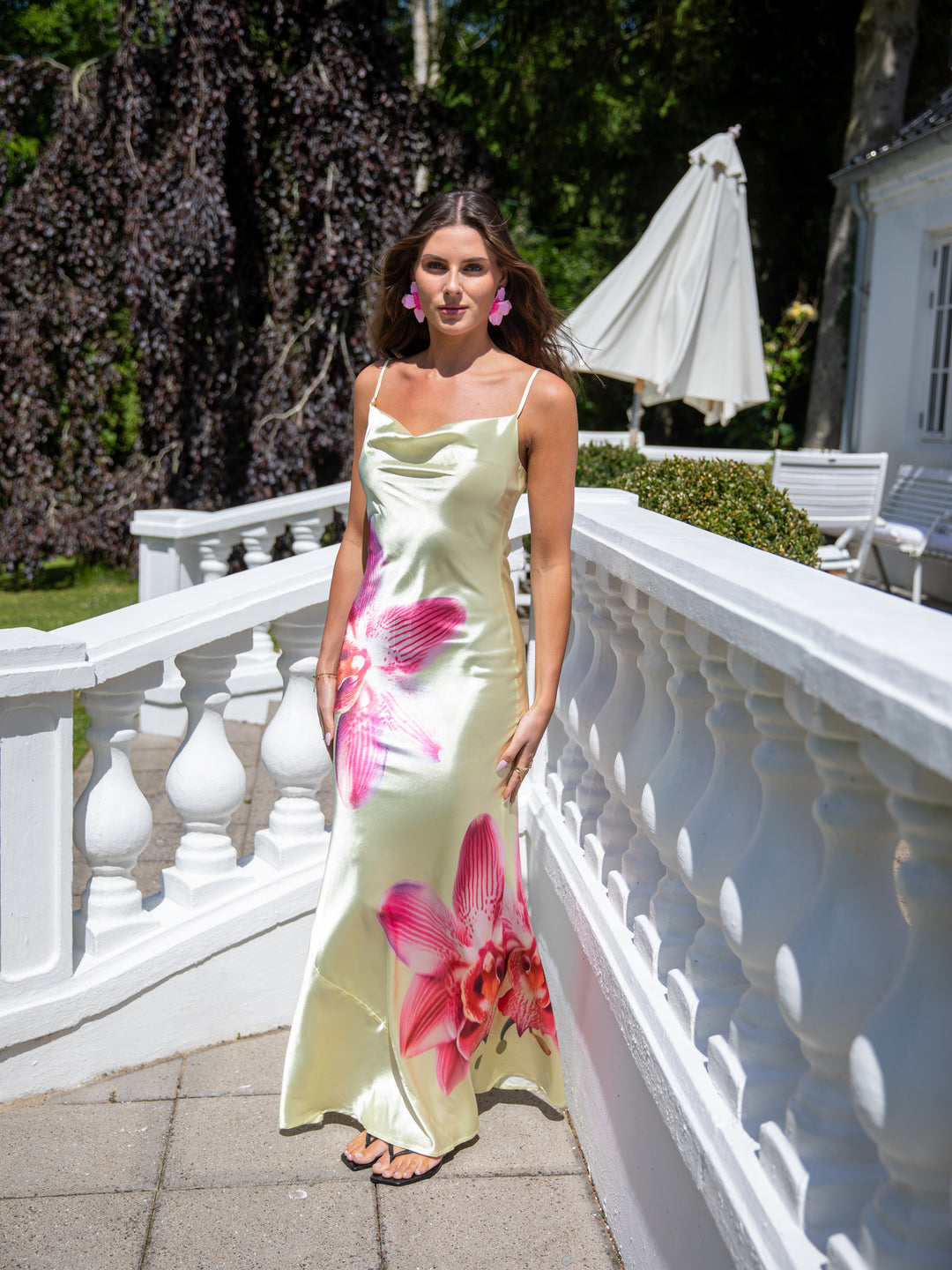 Lila maxi flora kjole - Lysegul