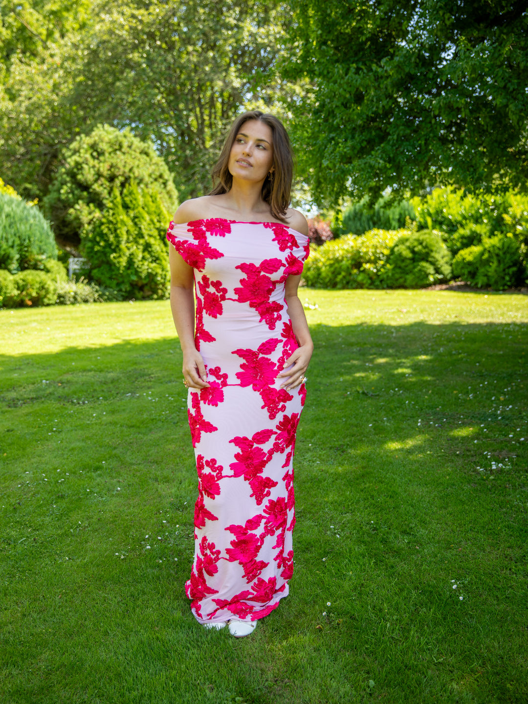 Kivo maxi mesh kjole - Lyserød/Pink