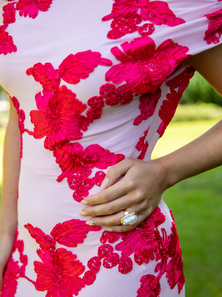 Kivo maxi mesh kjole - Lyserød/Pink
