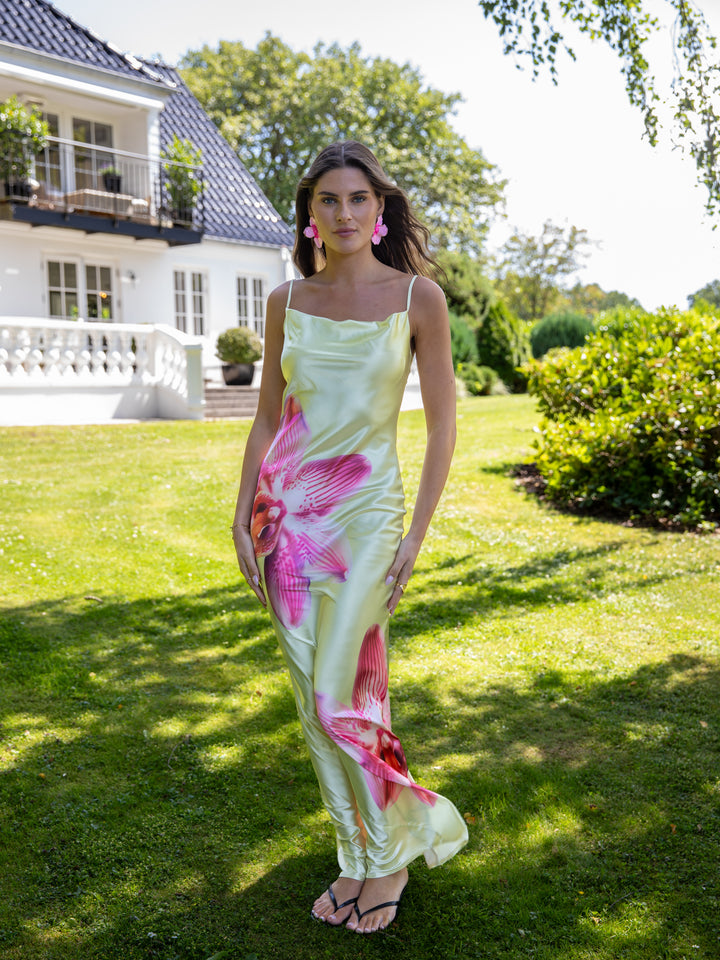 Lila maxi flora kjole - Lysegul