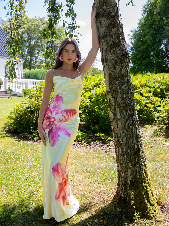 Lila maxi flora kjole - Lysegul