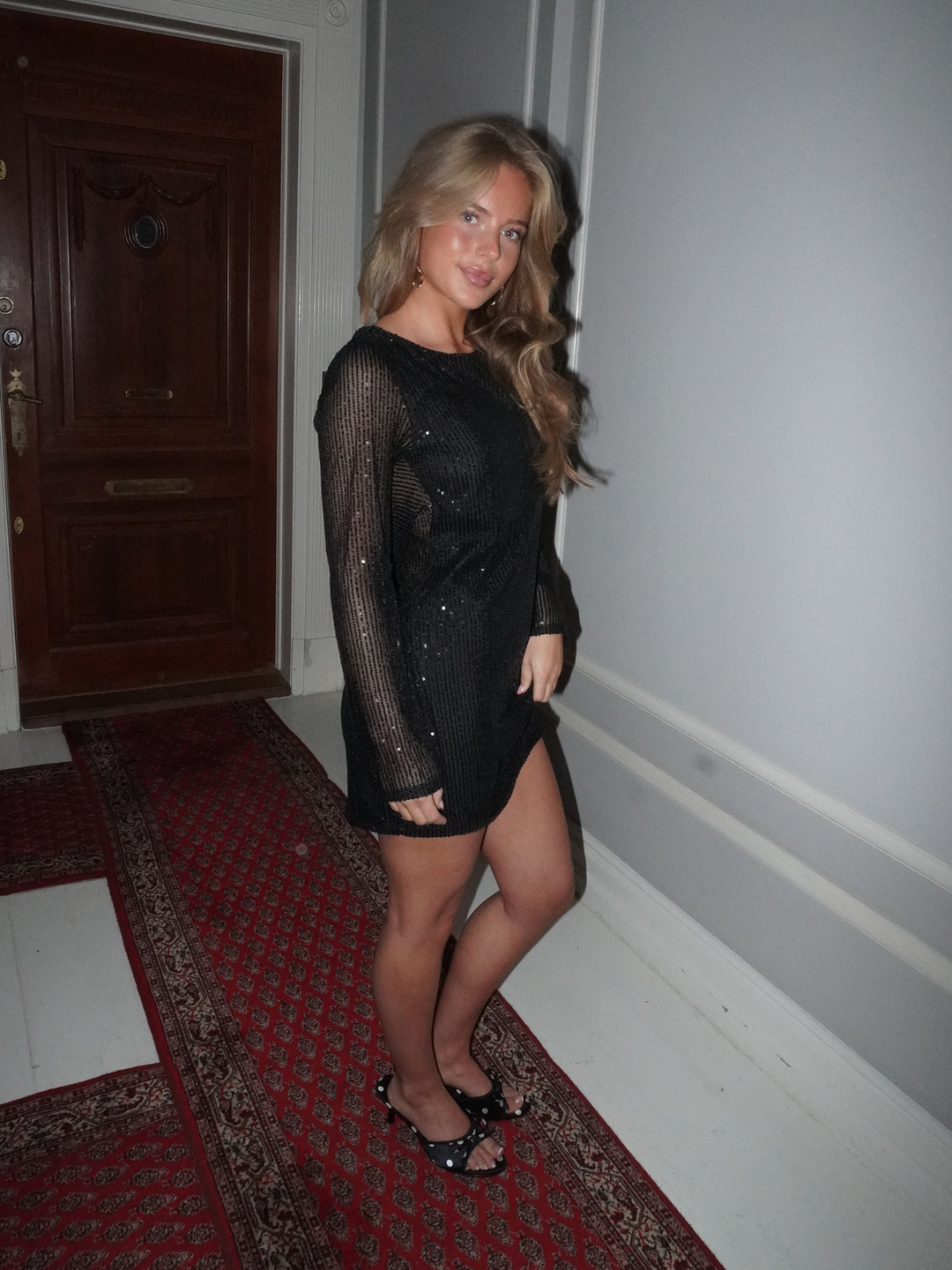 Giulia glitter kjole - Sort