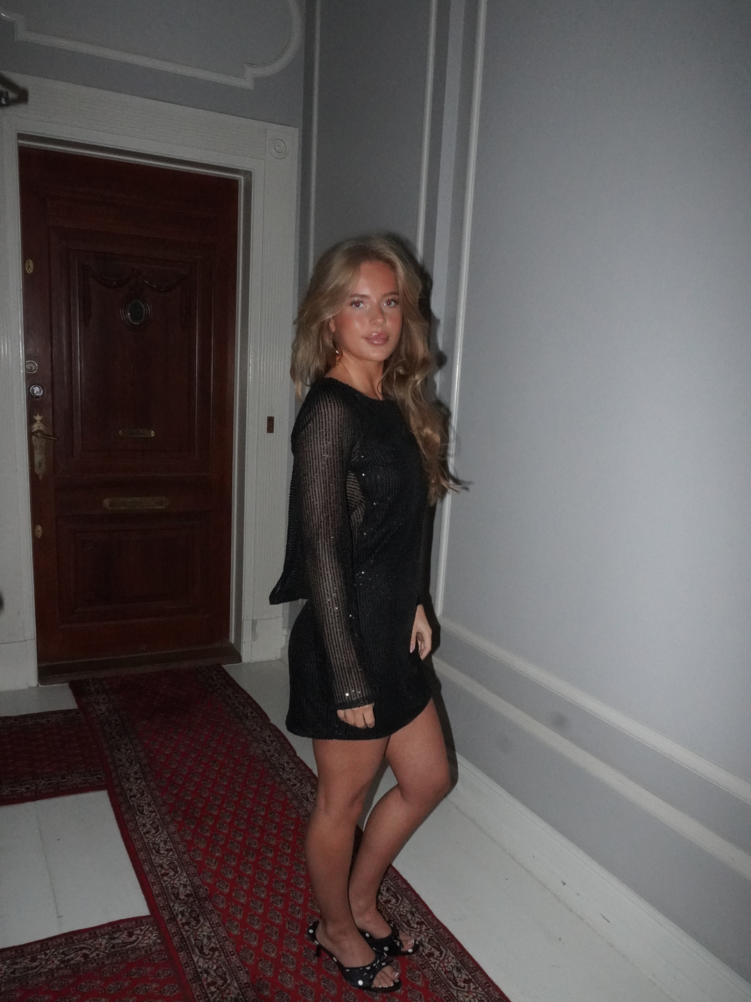 Giulia glitter kjole - Sort