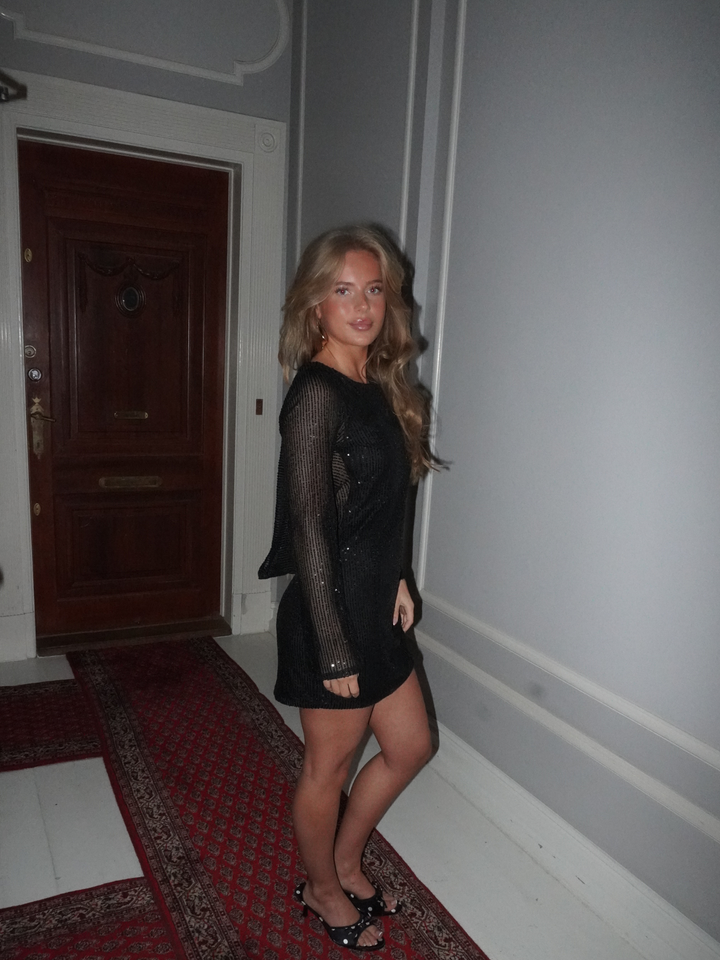 Giulia glitter kjole - Sort