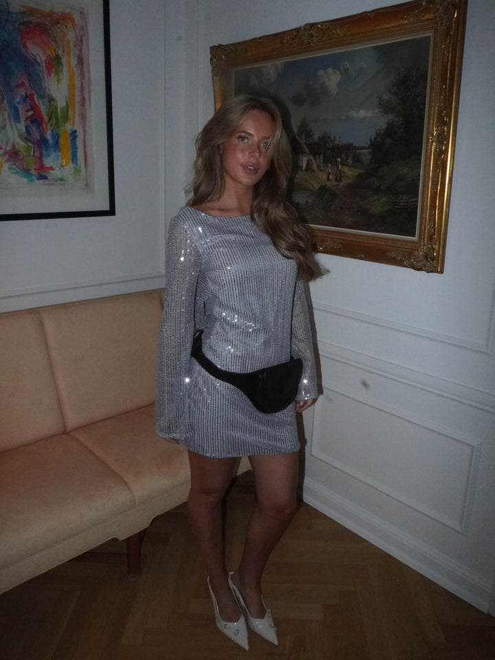 Giulia glitter kjole - Grå