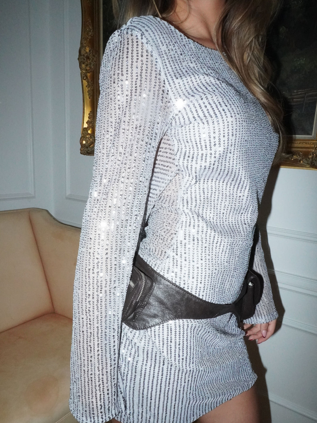 Giulia glitter kjole - Grå