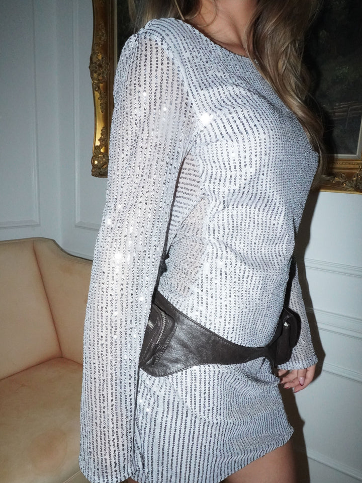 Giulia glitter kjole - Grå