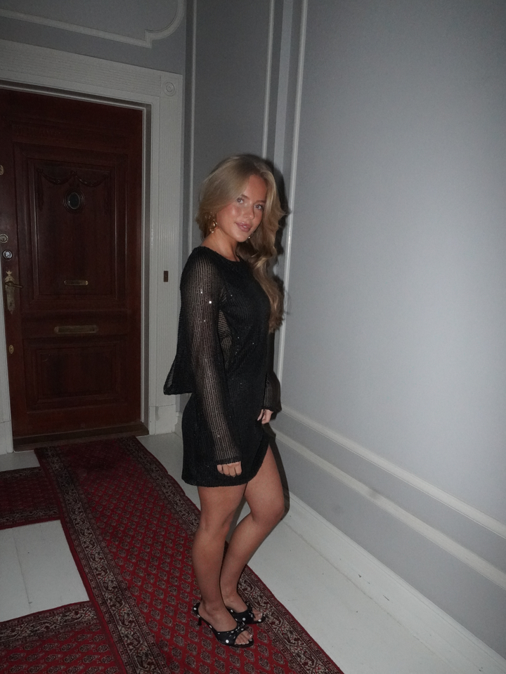 Giulia glitter kjole - Sort