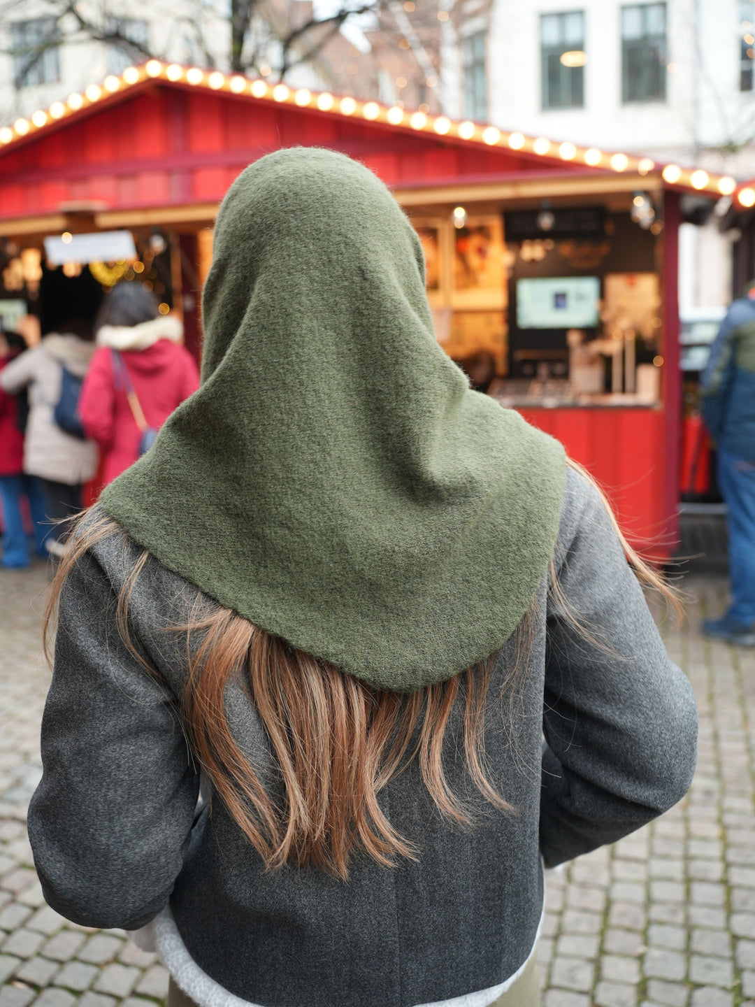 Gyda mohair scarf - Mørkegrøn