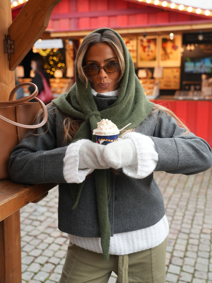 Gyda mohair scarf - Mørkegrøn