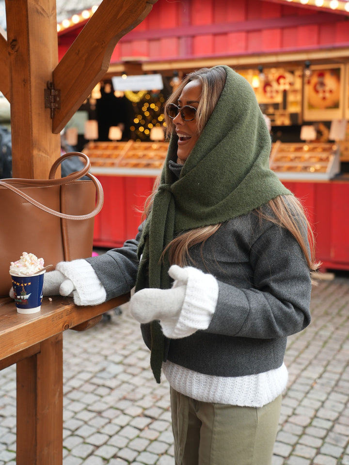 Gyda mohair scarf - Mørkegrøn