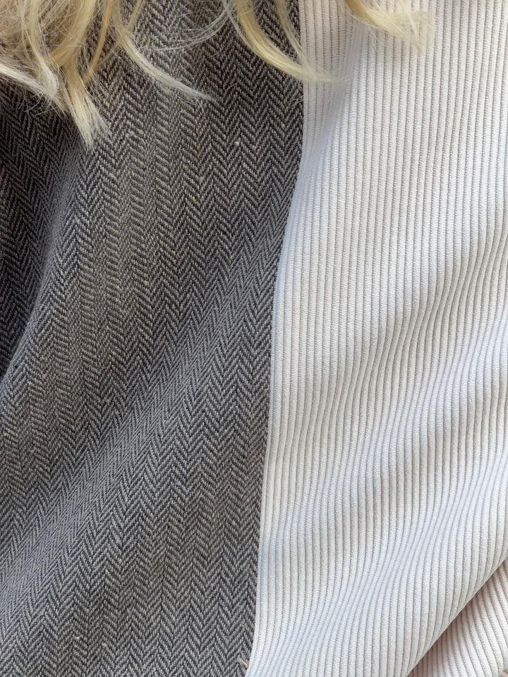 Anine dobbelt blazer - Cremehvid/Sildeben
