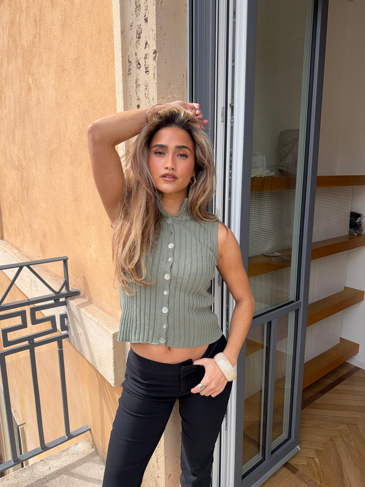 Sigga High Neck Top Sage