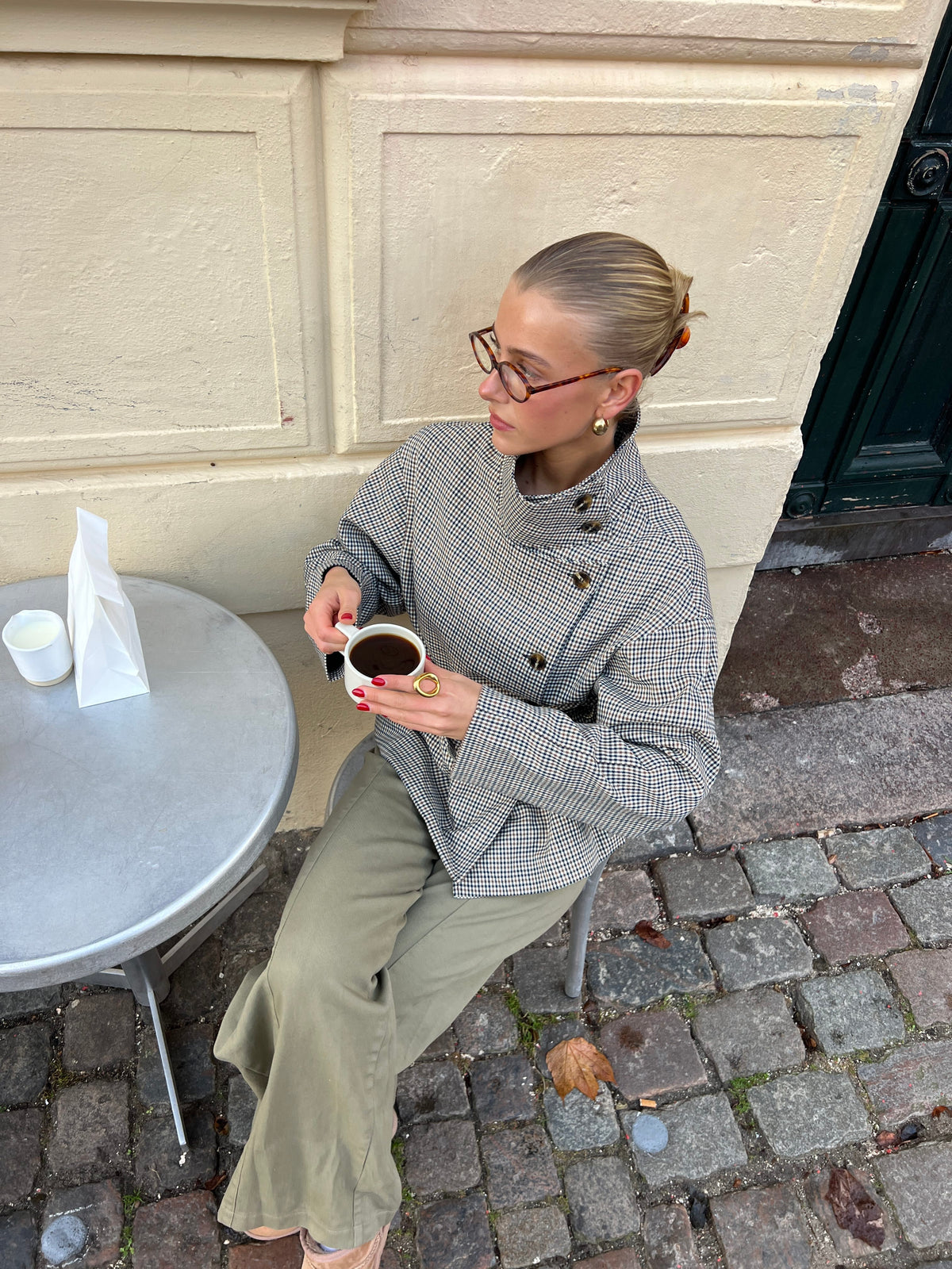 Alessia Funnel Neck Jakke Ternet