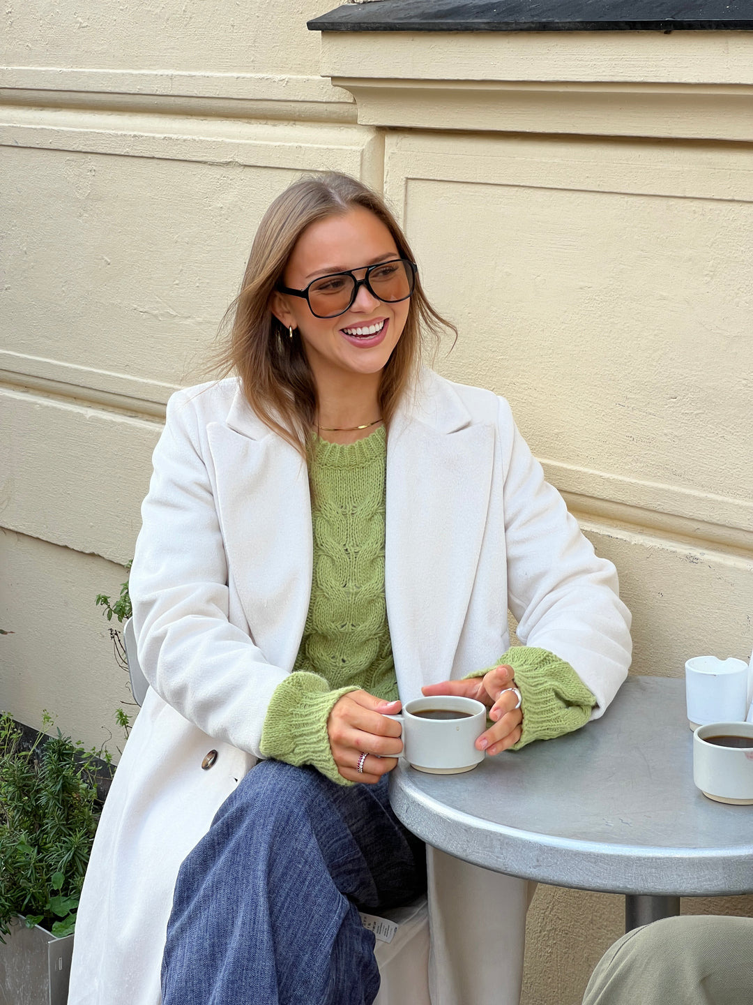 Kelly lang frakke - Hvid