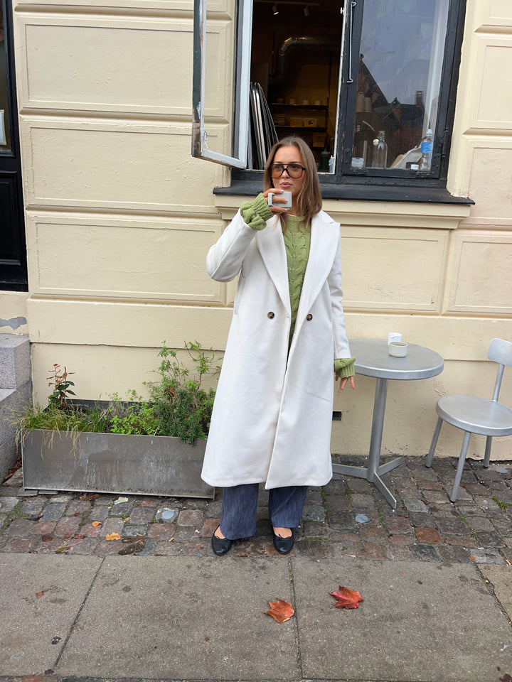 Kelly lang frakke - Hvid