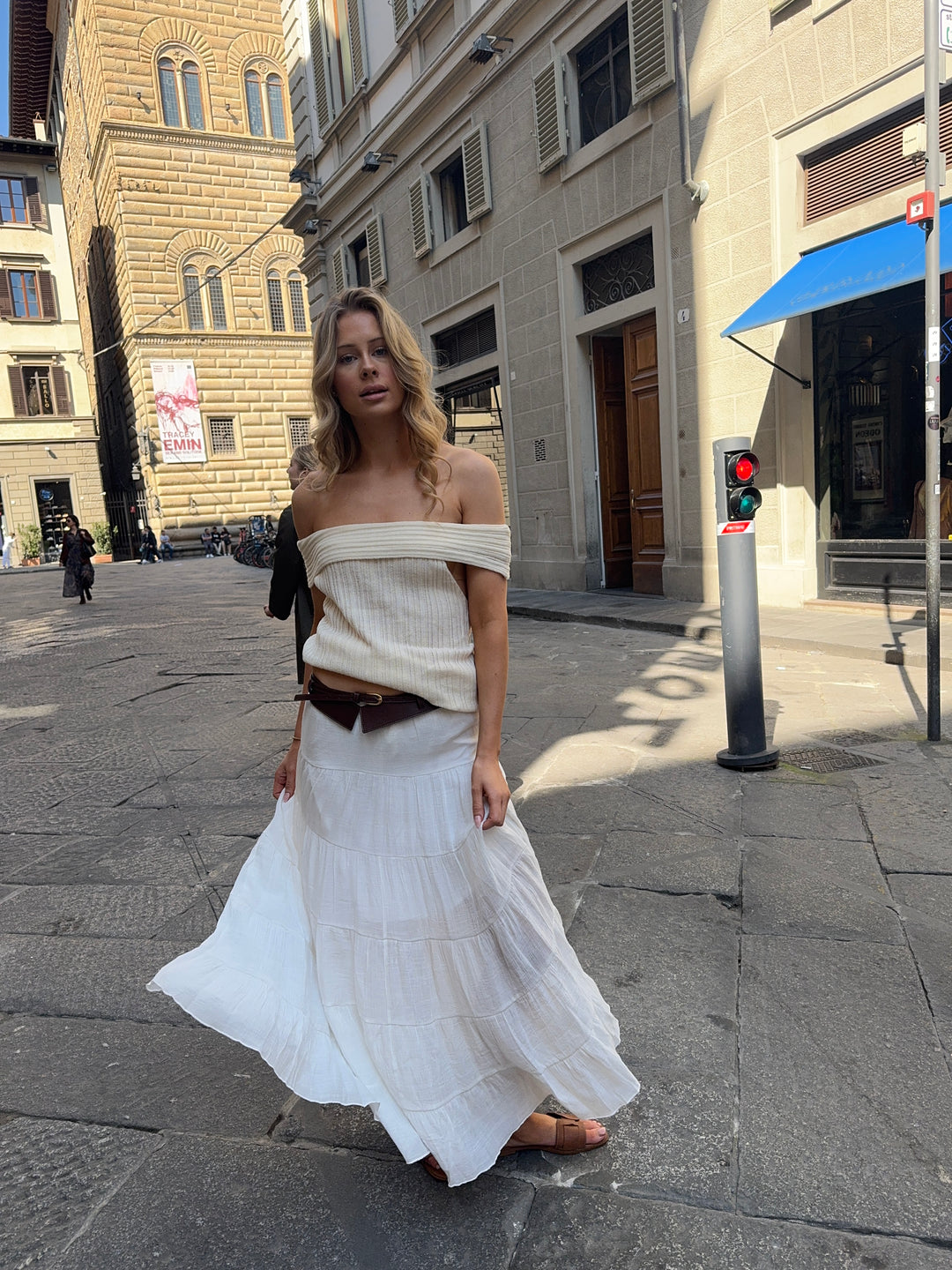 Emilia maxi nederdel - Hvid