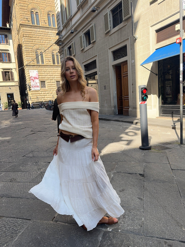 Emilia maxi nederdel - Hvid