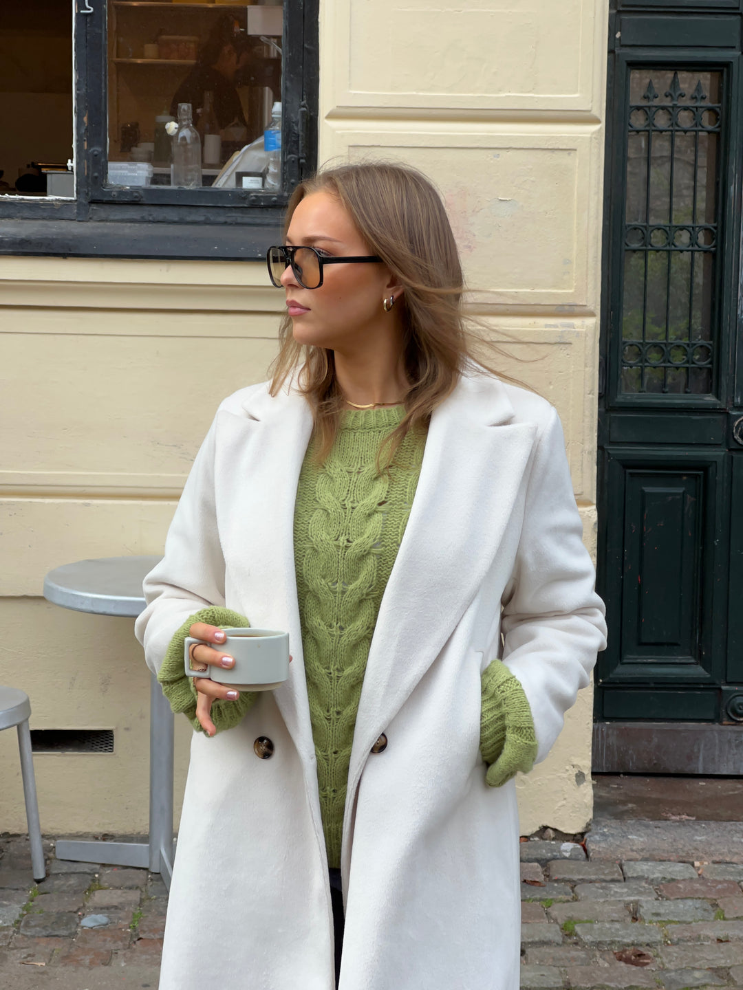 Kelly lang frakke - Hvid