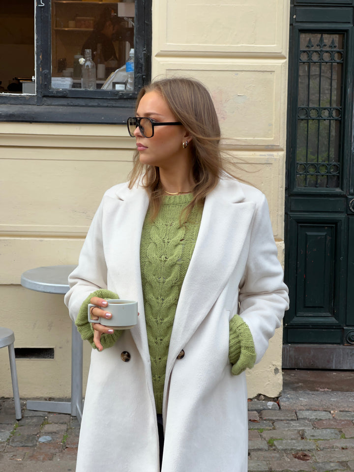 Kelly lang frakke - Hvid