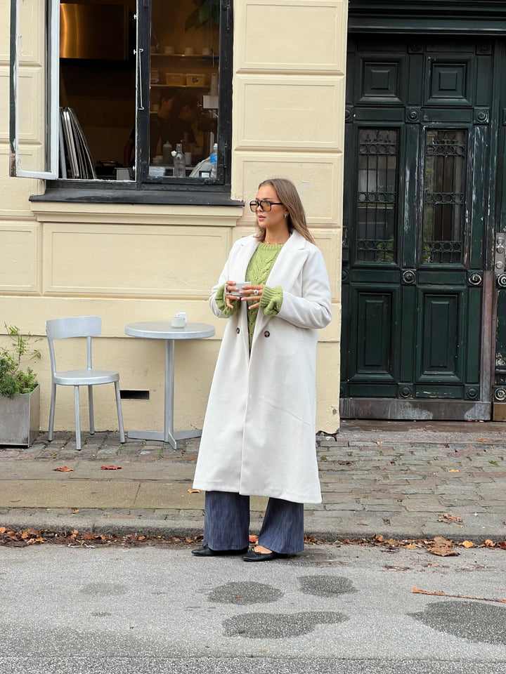 Kelly lang frakke - Hvid