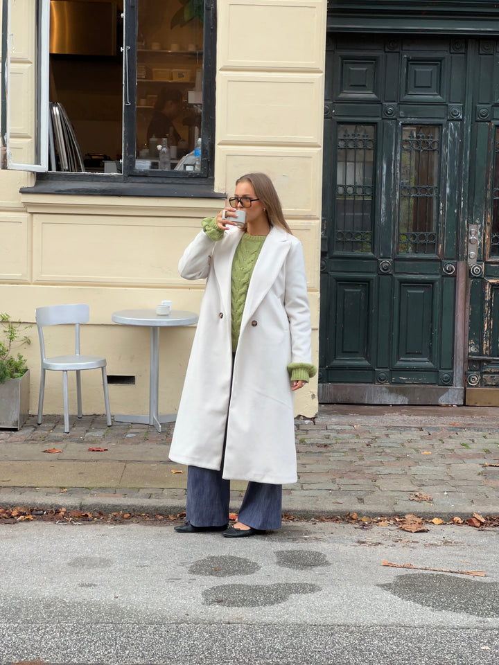 Kelly lang frakke - Hvid