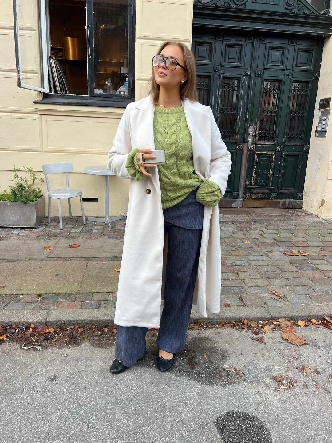 Liana bindedetalje denim jeans - Medium blå