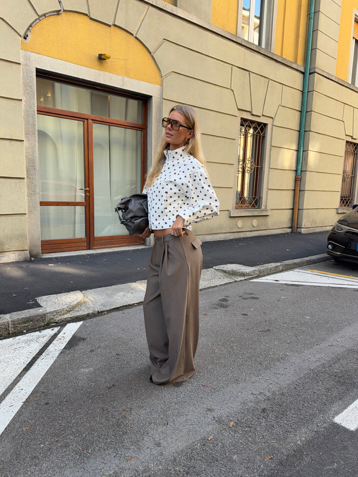 Holly løse suit pants - Brun mélange