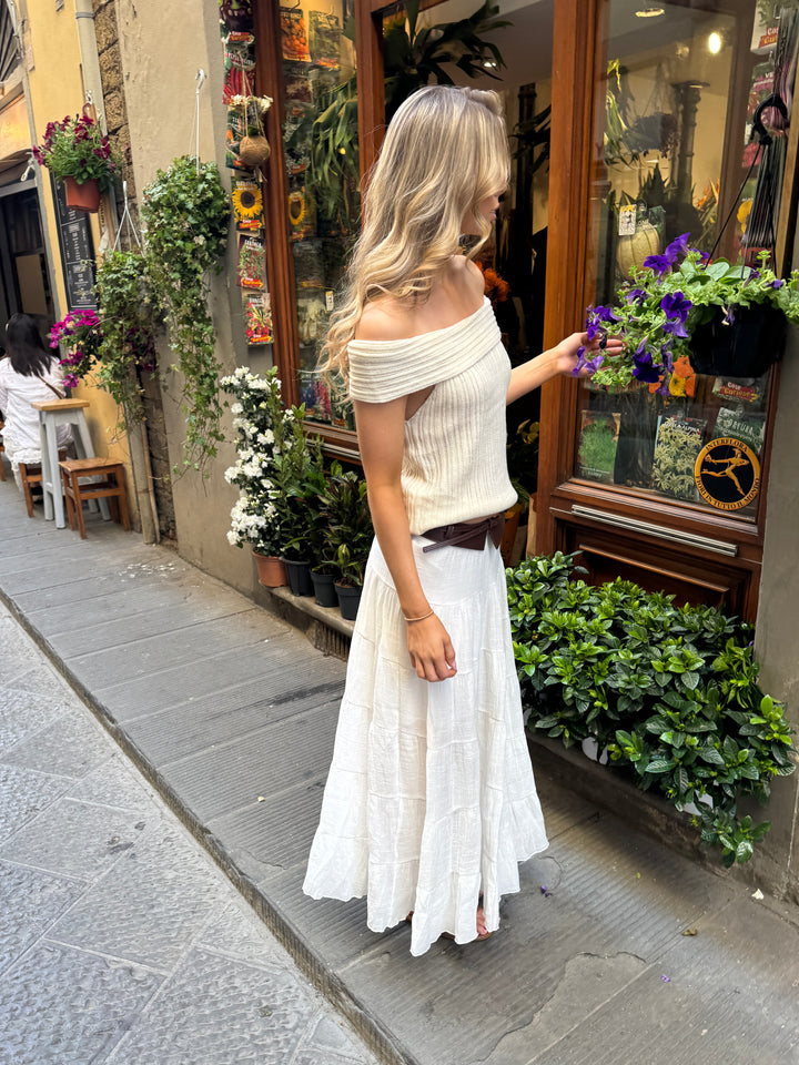 Emilia maxi nederdel - Hvid
