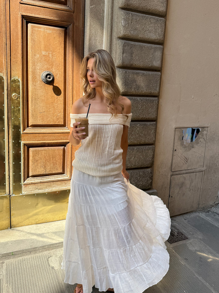 Emilia maxi nederdel - Hvid