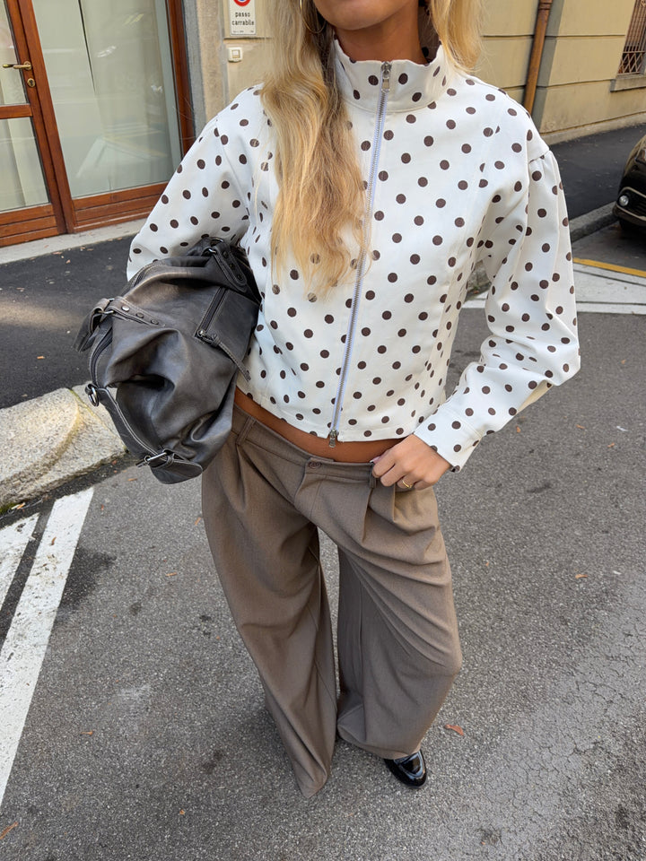 Holly løse suit pants - Brun mélange