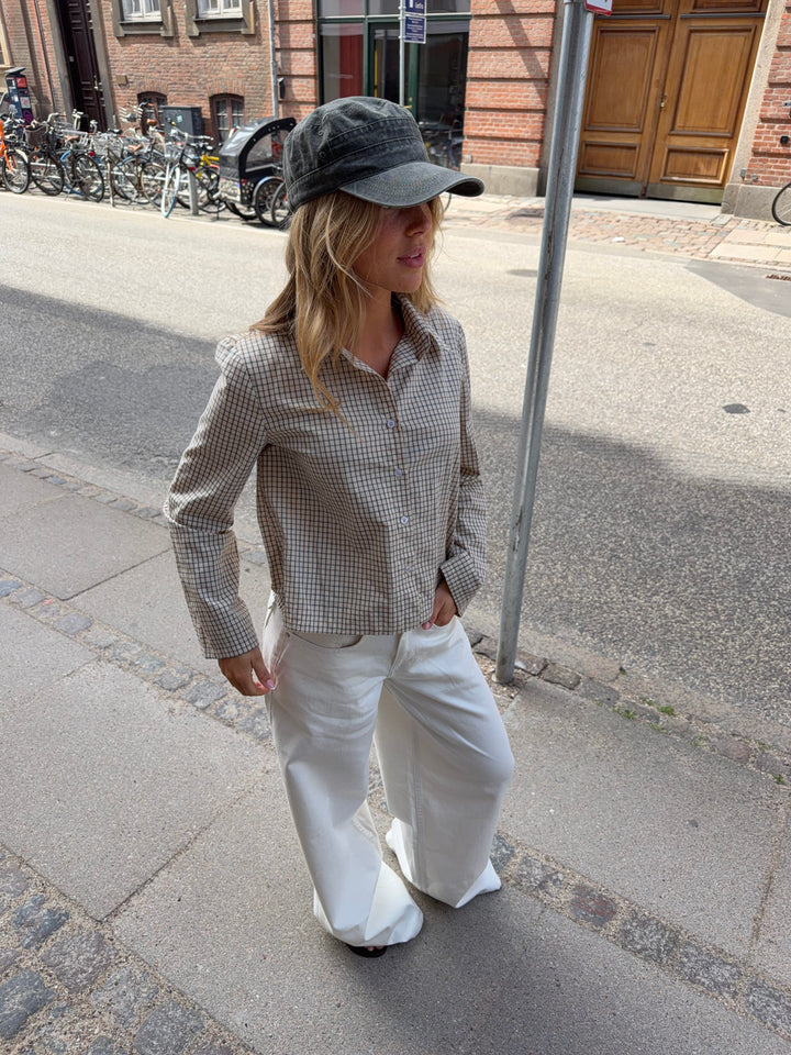 Lola ternet skjorte - Beige/Brun