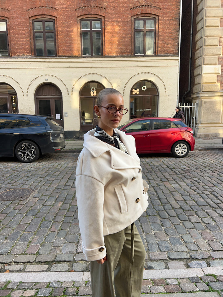 Kelly kort frakke - Hvid