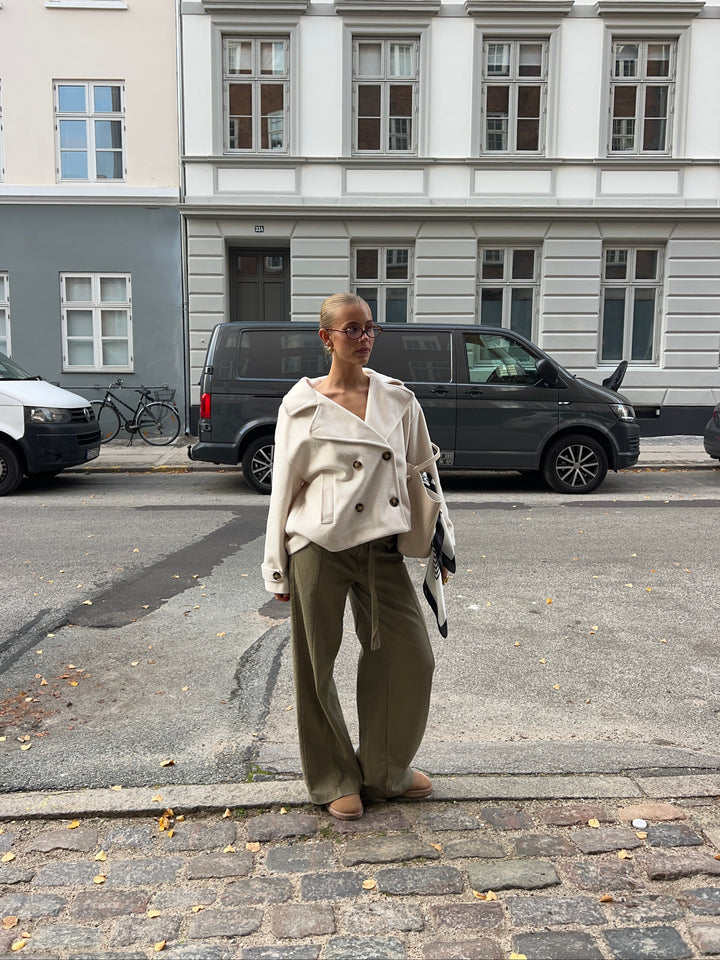 Kelly kort frakke - Hvid