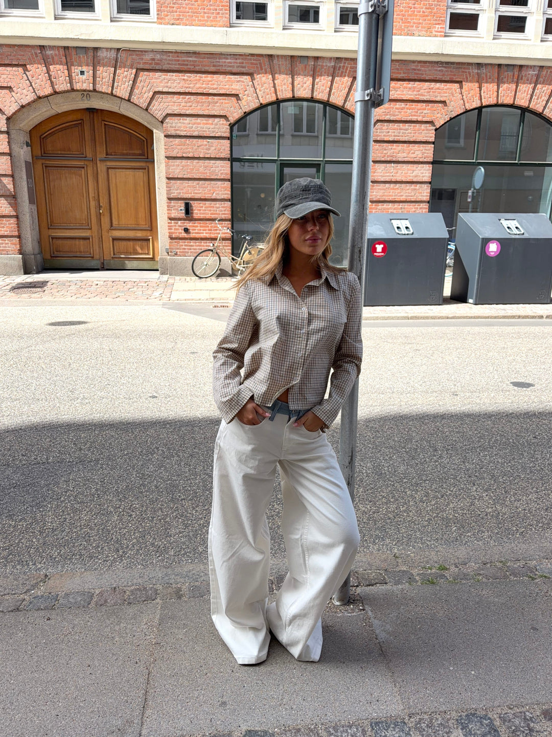 Lola ternet skjorte - Beige/Brun