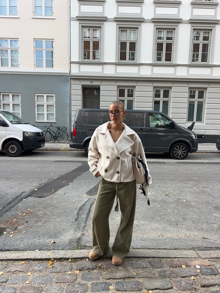 Kelly kort frakke - Hvid