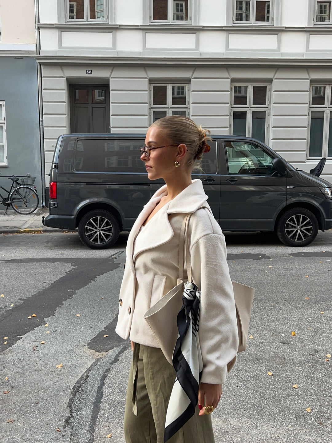 Kelly kort frakke - Hvid