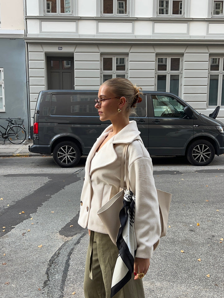 Kelly kort frakke - Hvid